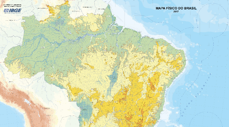 Mapa Fisico Brasil Ibge